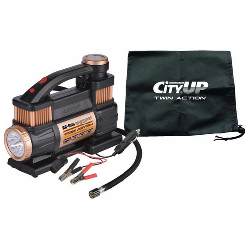Автомобильный компрессор CityUp AC-606 Twin Action черный