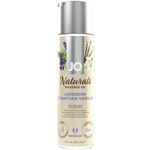 Массажное масло с ароматом лаванды и ванили JO Naturals Lavender  & Vanilla - 120 мл