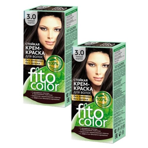 фото Fito косметик fitocolor крем-краска для волос набор 2 шт., 3.0 тёмный каштан