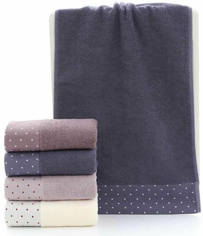 Кухонные полотенца махровые "Горох" 35х75 см (2 шт), цвет серый - фотография № 4