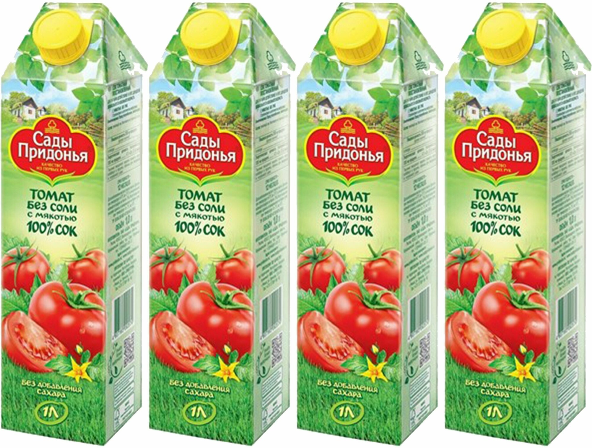 Сок Сады Придонья томатный без соли, 4 упаковки