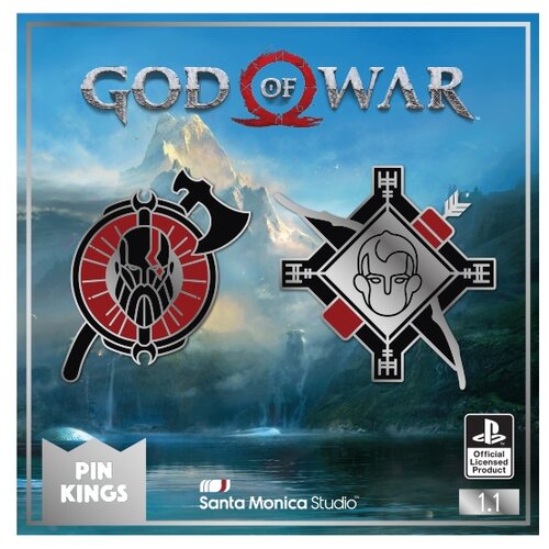 фото Значок pin kings god of war 1.1 - набор из 2 шт rubber road ltd