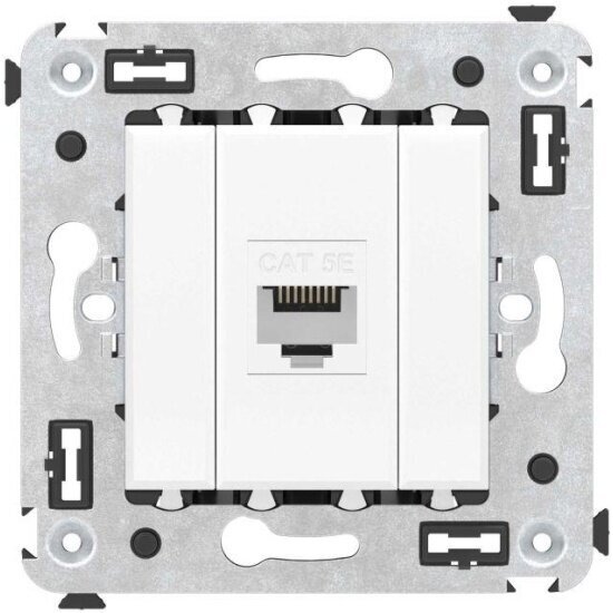 Розетка компьютерная Dkc 1-м СП Avanti "Белое облако" RJ45 кат.5E без шторок механизм, 4400663