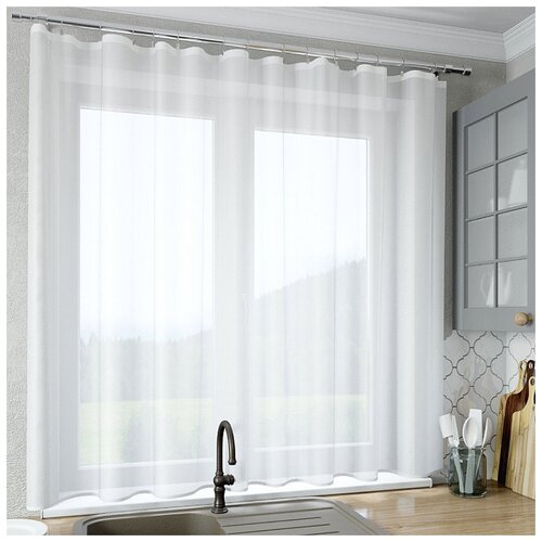 фото Шторы для кухни sola "лайма", белый