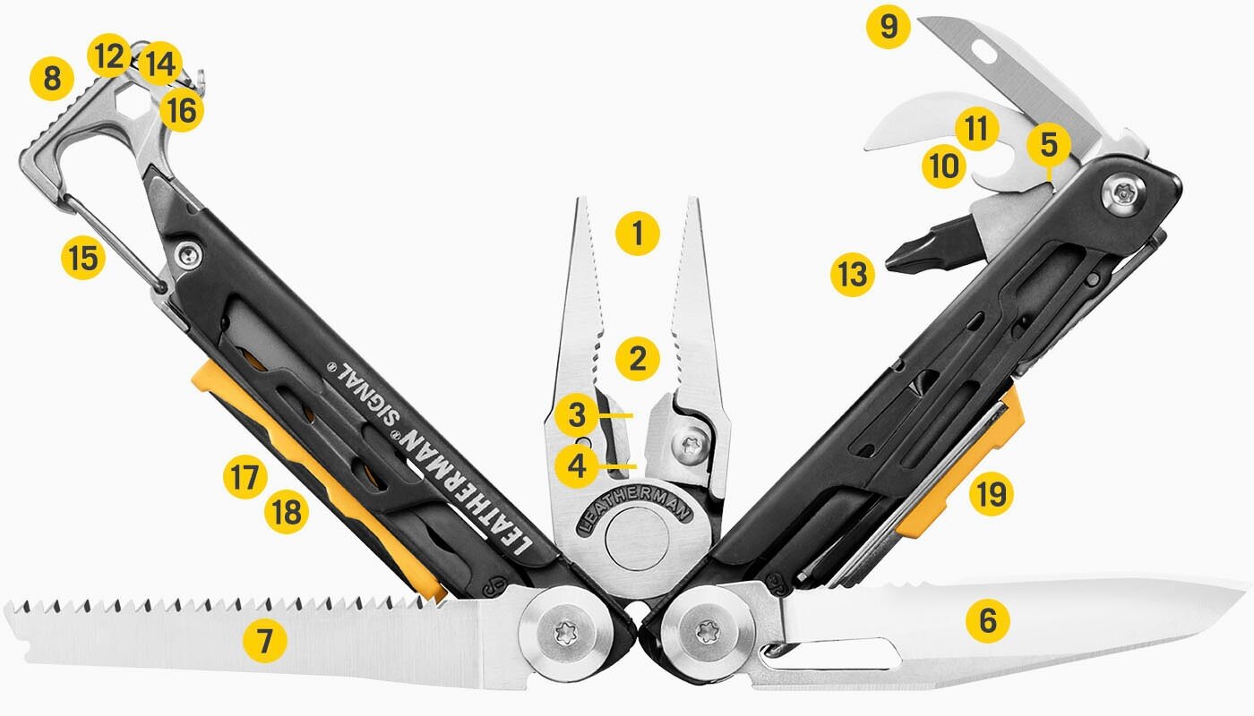 Мультитул Leatherman Signal (832625) 115мм 19функций серебристый/черный карт.коробка - фото №17