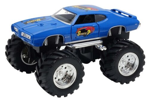 Монстр-трак Welly Pontiac GTO Wheel Monster (47008S) 1:38, 12 см, синий