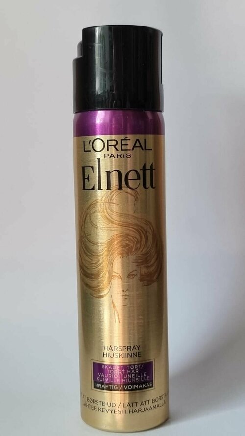 Лак для волос LOreal Paris Elnett Strong для сухих и поврежденных волос с аргановым маслом 75 мл (Из Финляндии)