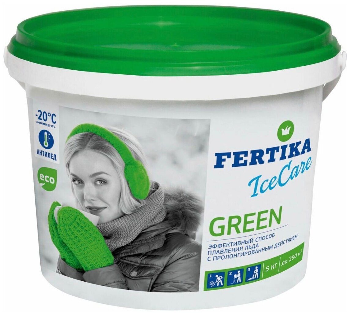 Противогололедный реагент Fertika Icecare Green - фотография № 1