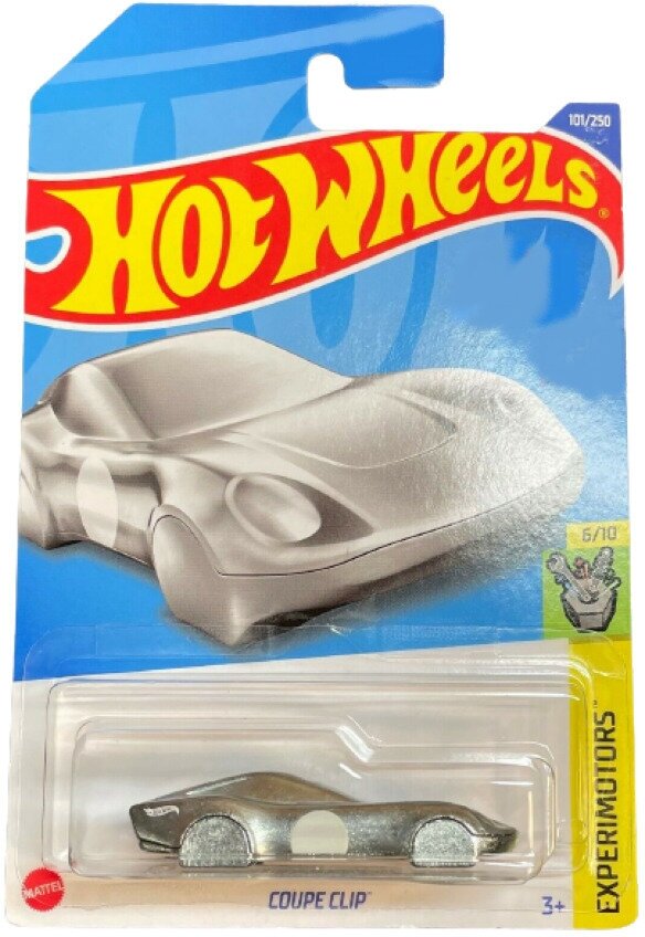 Машинка-брелок Hot Wheels коллекционная (оригинал) COUPE CLIP серебристый/белый