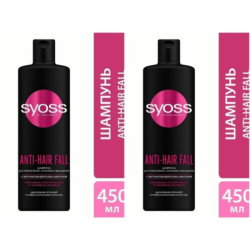 Syoss шампунь anti hair fall, для тонких и склонных к выпадению волос, 450 мл набор из 2 шт