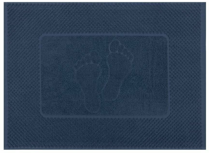 Махровое полотенце для ног Коврик размер 50х70 см/цвет синий/Узбекистан/плотность 550 гр/кв.м./ коврик в ванную комнату