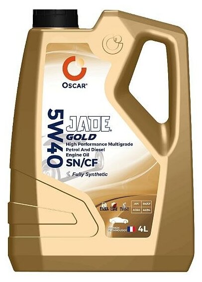 Синтетическое моторное масло Oscar Jade Gold Plus 5W-40, 4 л