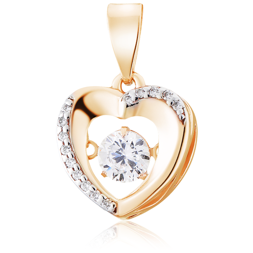фото Jeweller karat подвеска серебряная "сердце" с качающимися фианитами в позолоте 2137867/9п