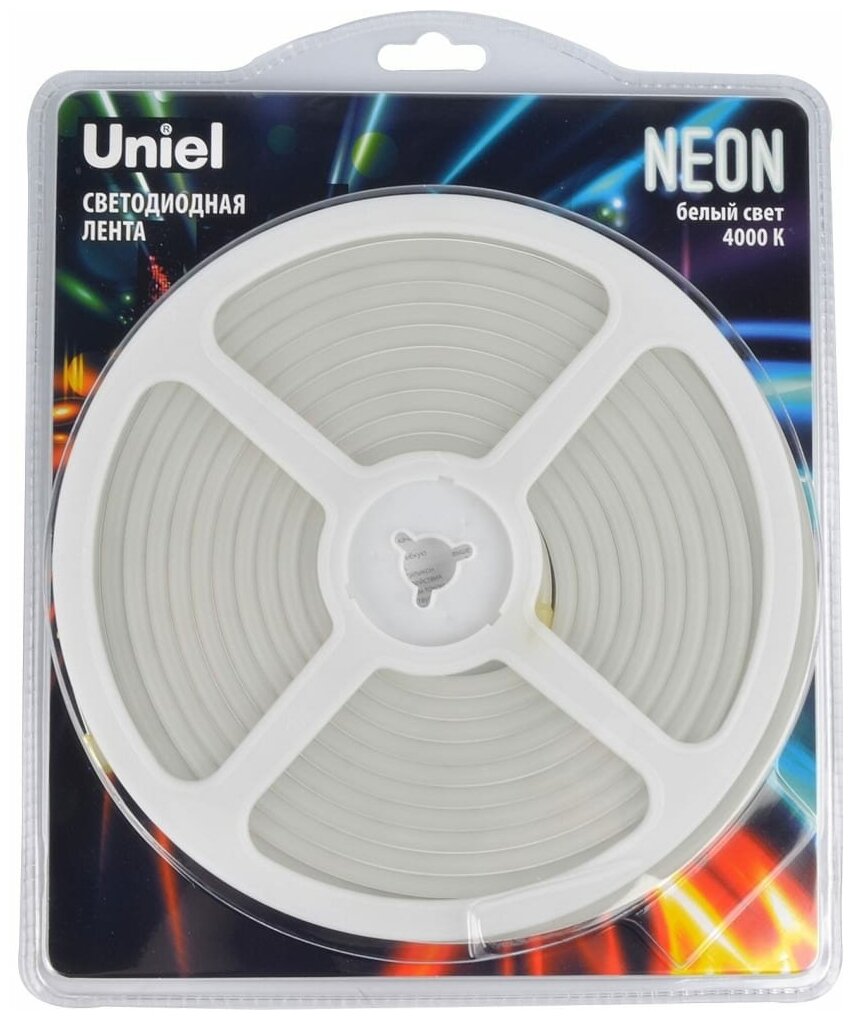 Светодиодная лента Uniel ULS-N01-2835-120LED/m-6mm-IP67-DC12V-9W/m-5M-4000K блистер