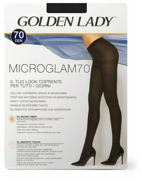 Колготки  Golden Lady Micro Glam, 70 den, размер 5, черный