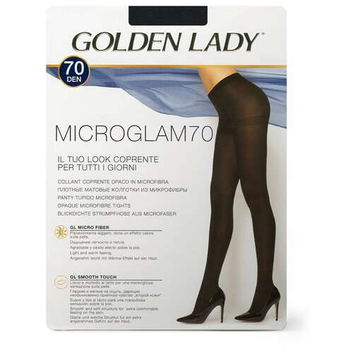 Колготки Golden Lady Micro Glam, 70 den, размер 5, черный