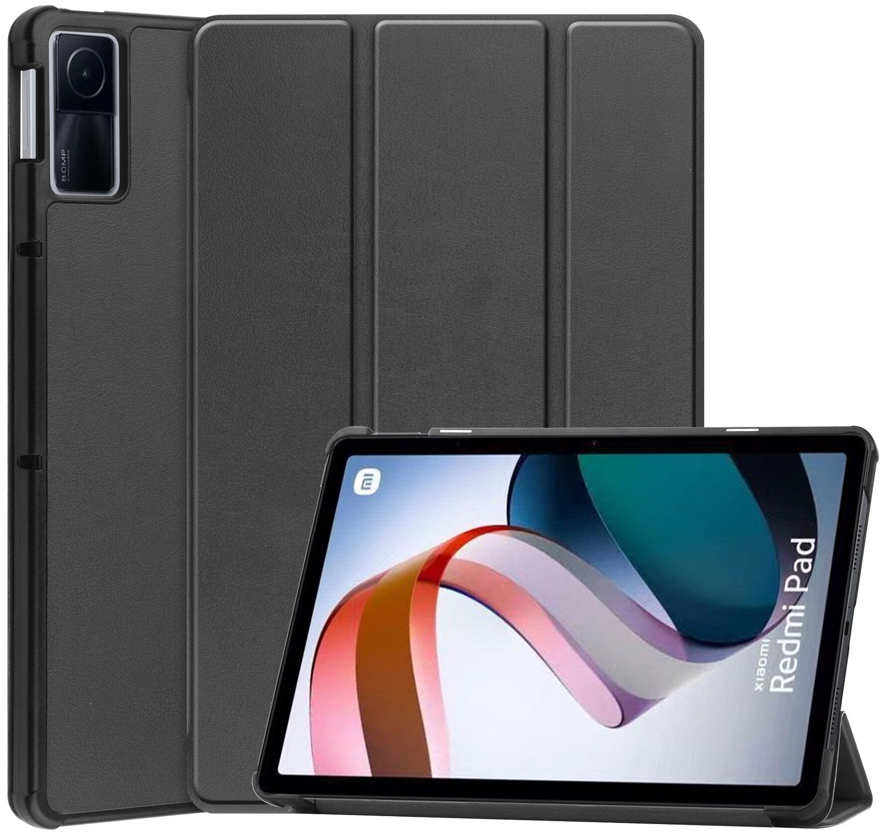 Чехол для планшета Redmi Pad 2022 10,6 дюйма, прочный пластик, трансформируется в подставку (черный)