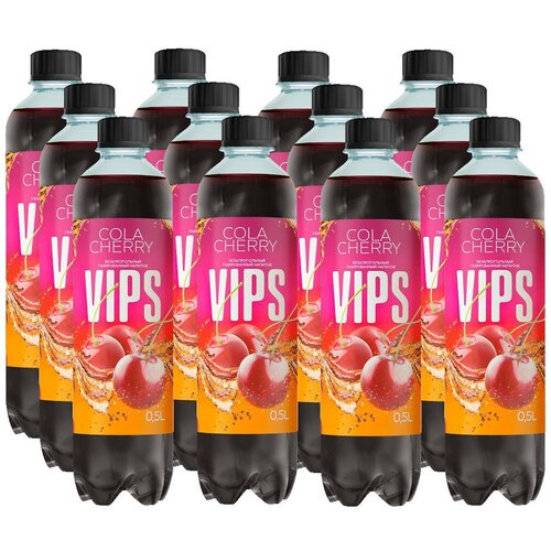 Газированный напиток Vips Cherry Cola, 0.5 л, пластиковая бутылка, 12 шт.