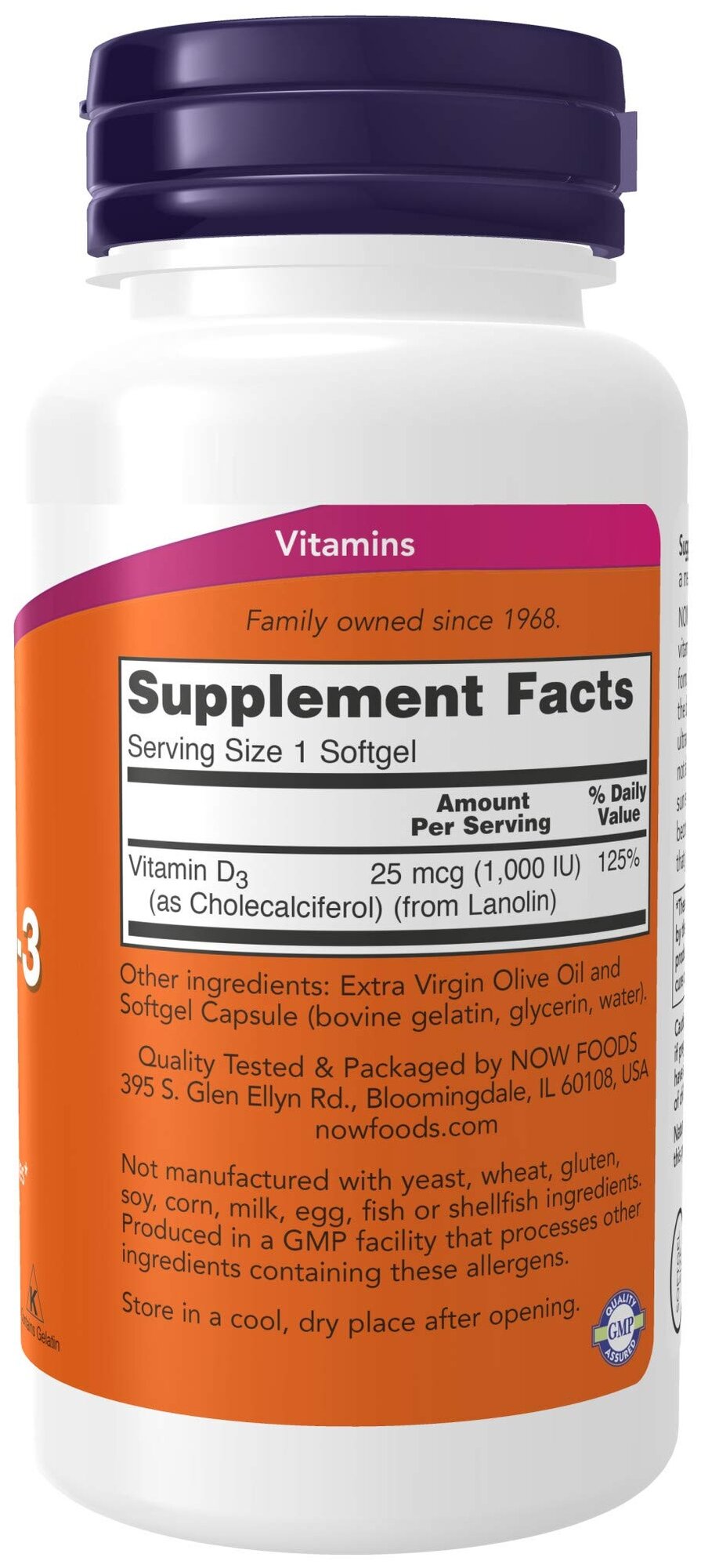 Vitamin D-3 капс., 1000 ME, 110 г, 180 шт.