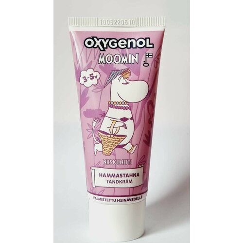 Детская зубная паста Oxygenol Moomin 3-5 лет со вкусом клубники 50 мл (Из Финляндии)