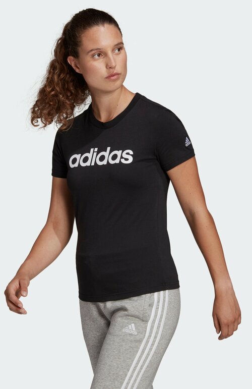 Футболка adidas Essentials Slim Logo Tee, размер XXS INT, черный