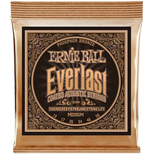 Струны для акустической гитары ERNIE BALL 2544 Everlast Coated Phosphor Bronze Medium 13-56 струны для акустической гитары ernie ball 13 56 2544 medium coated everlast phosphor bronze
