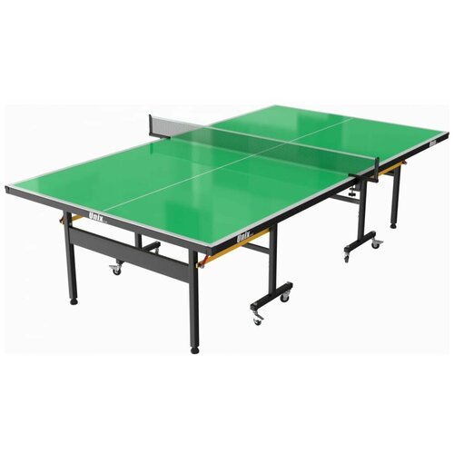 фото Всепогодный теннисный стол unix line 6 мм outdoor green полупрофессиональный, складной, 274 х 152.5 х 76 см, антибликовое покрытие