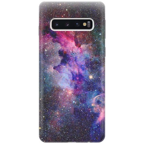 фото Ультратонкий силиконовый чехол-накладка для samsung galaxy s10 с принтом "открытый космос" gosso