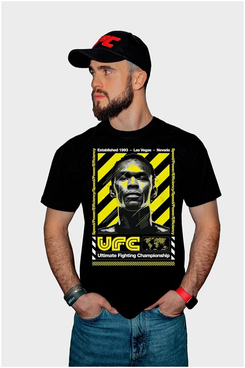 Футболка UFC, размер 52, черный