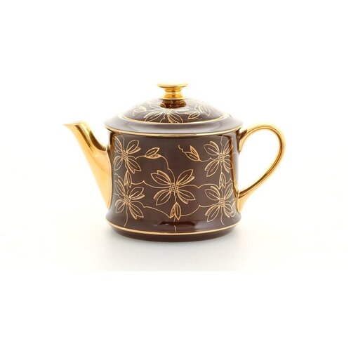 Чайник заварочный Виндзор Золотые листья (0.4 л), бордовый, Leander