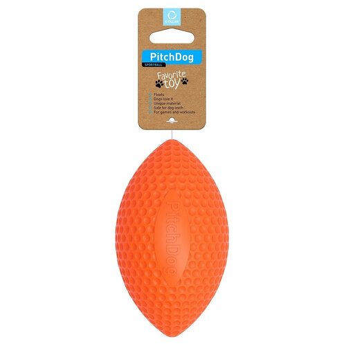 Мячик для собак PitchDog SPORTBALL игровой мяч-регби, оранжевый