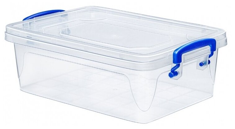 Elfplast Контейнер Fresh Box slim 10 л, 24x21 см, прозрачный/синий