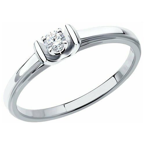 Кольцо SOKOLOV Diamonds из белого золота с бриллиантом 1012351-3, размер 18