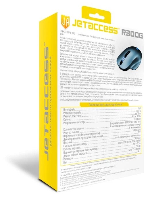 Мышь беспроводная JetA R300G