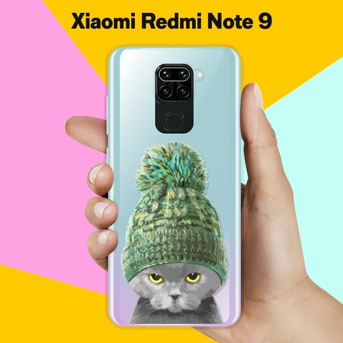 силиконовый чехол на xiaomi redmi note 3 note 3 pro сяоми редми ноут 3 ноут 3 про с принтом кот в зеленой шапке Силиконовый чехол Кот в шапке на Xiaomi Redmi Note 9