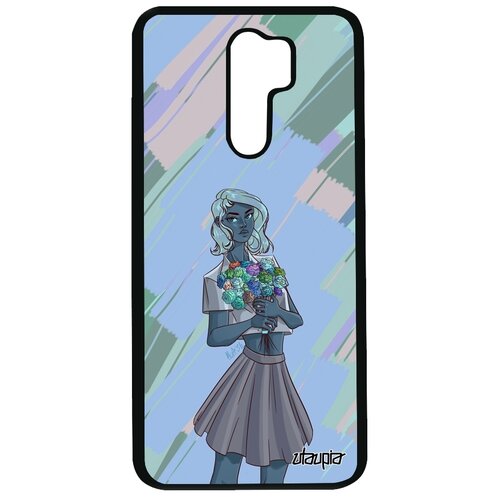 фото Чехол для xiaomi redmi 9, "девушка и цветы" модель портрет utaupia