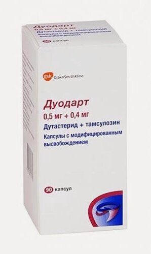 Изображение товара Дуодарт капсулы с модифицированным высвобождением 0,5мг+0,4мг 90шт