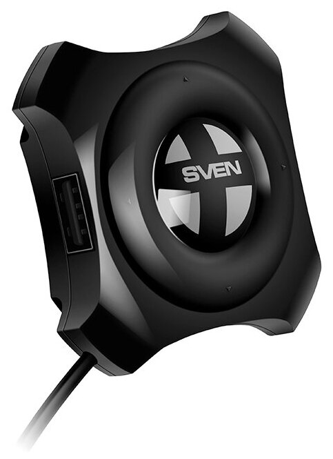 USB-концентратор SVEN HB-432, black (USB 2.0, 4 порта, кабель 0,5м, блистер)