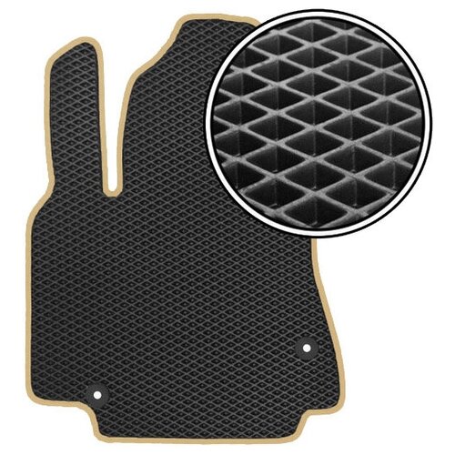 фото Автомобильный коврик eva volkswagen touareg/porshe cayenne (крепление av) 2010-2018 (бежевый кант) vicecar