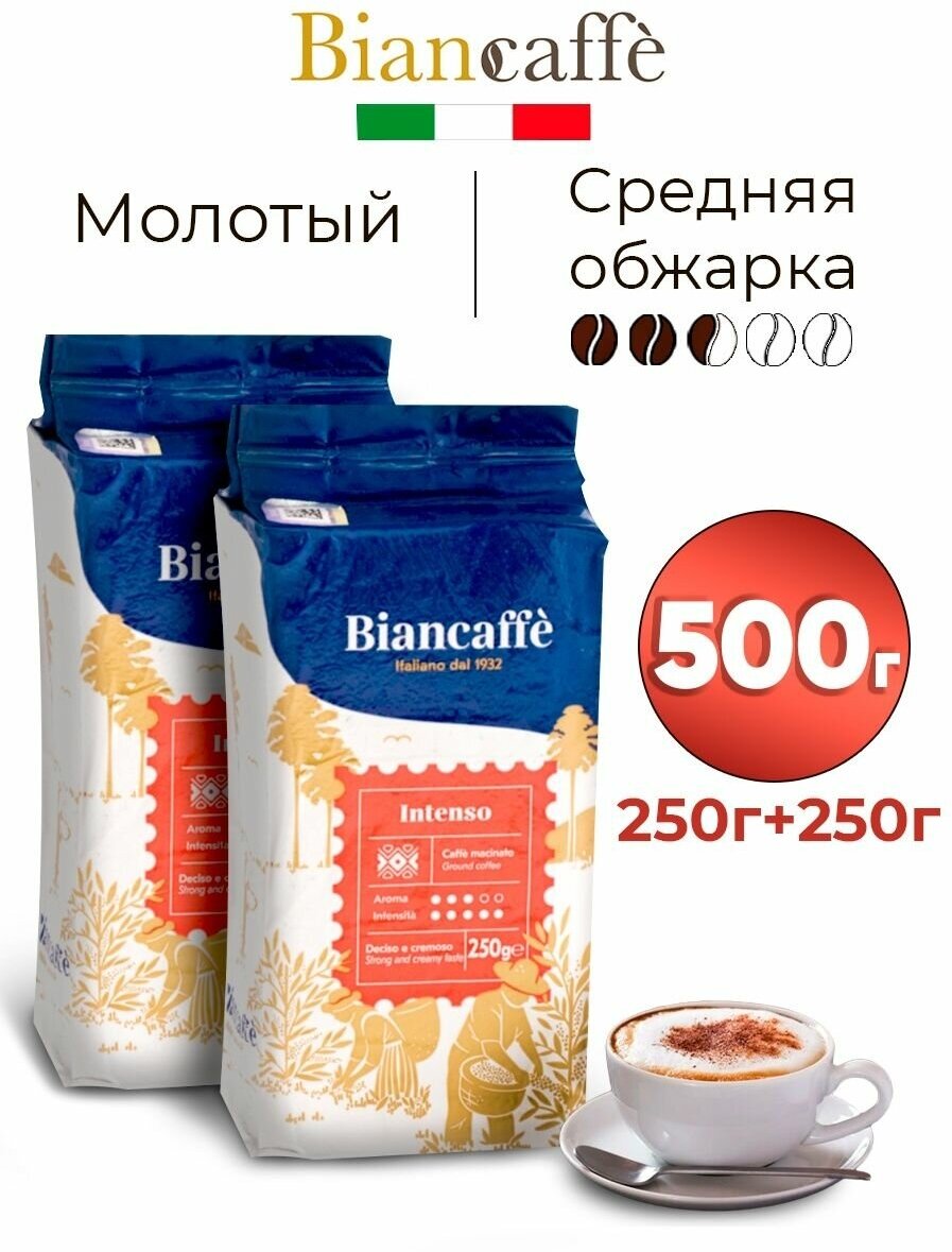 Кофе молотый INTENSO 500 г (250г×2) - фотография № 1
