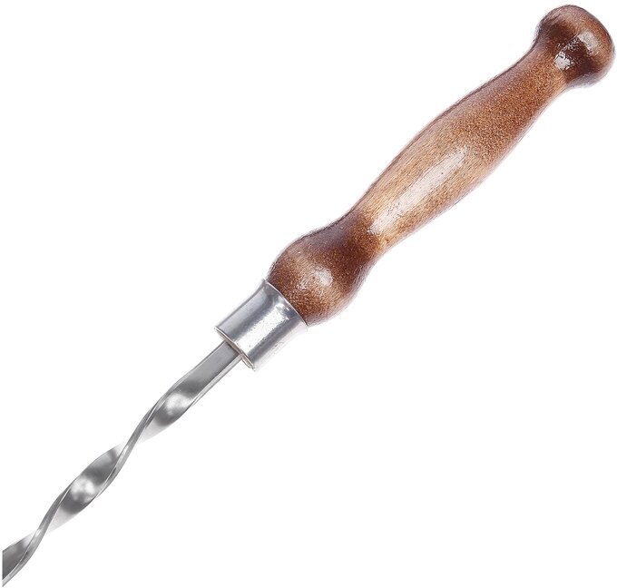 Шампур с деревянной лакированной ручкой, 700 х 10 х 3 мм - фотография № 2