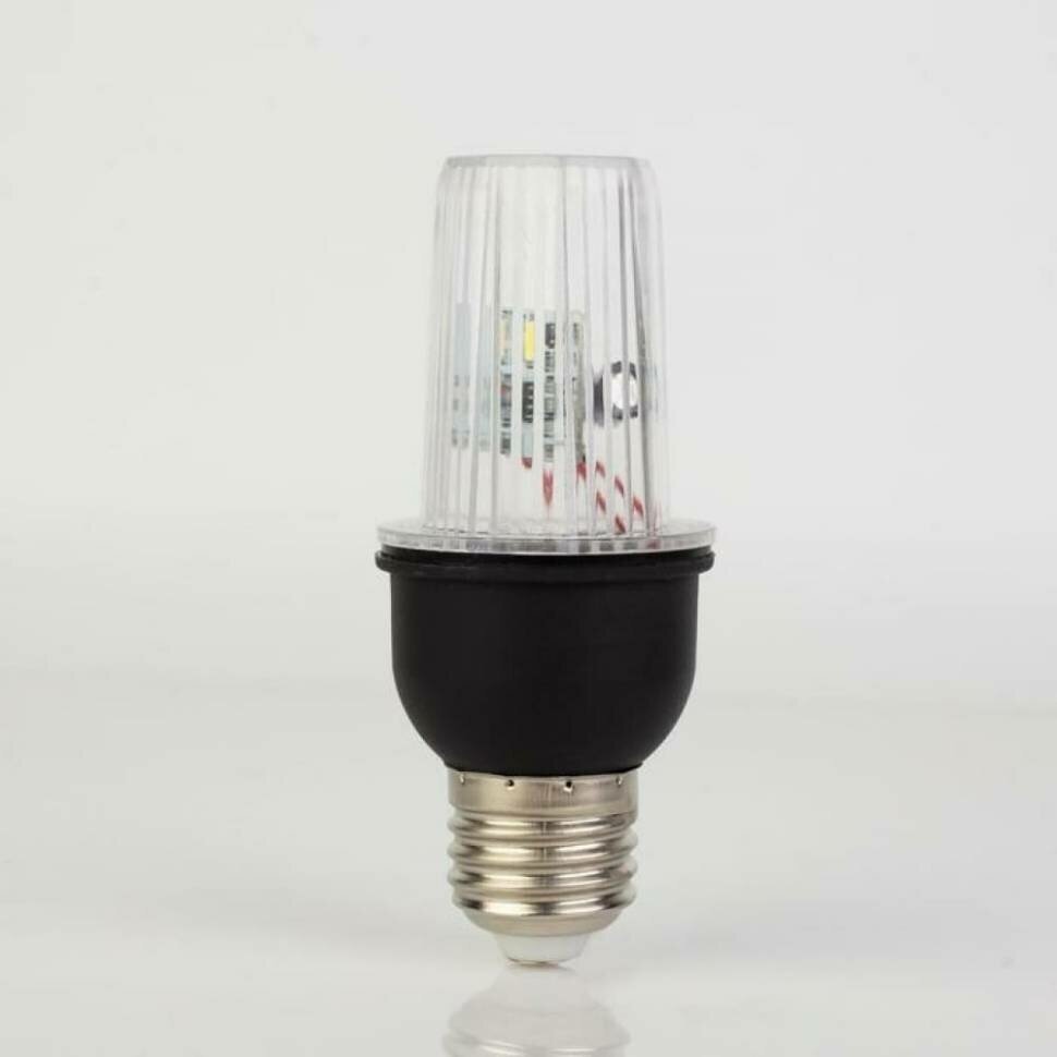 Лампа светодиодная Строб, прозрачная, Е27, 4LED, 3 Вт, 220 В, зеленое свечение - фотография № 4
