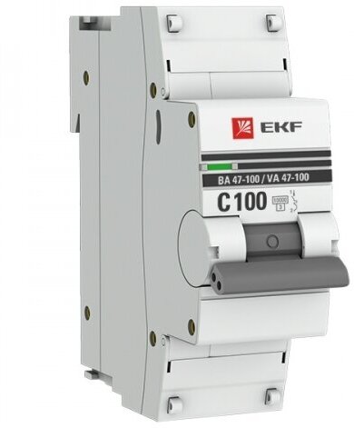 EKF PROxima ВА 47-100 Автоматический выключатель (С) 1P 100А 10kA mcb47100-1-100C-pro (10 шт.)