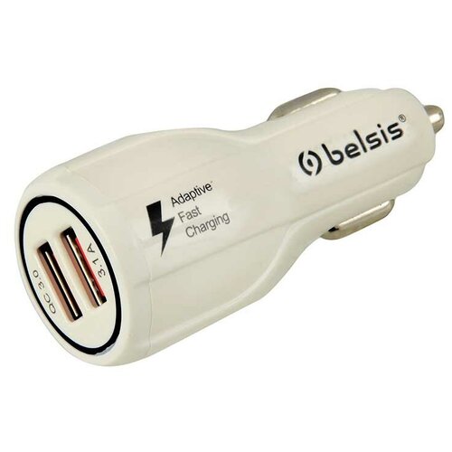 фото Belsis автомобильное зарядное устройство belsis quick charge 12v 2usb 5.1а белый bs1310