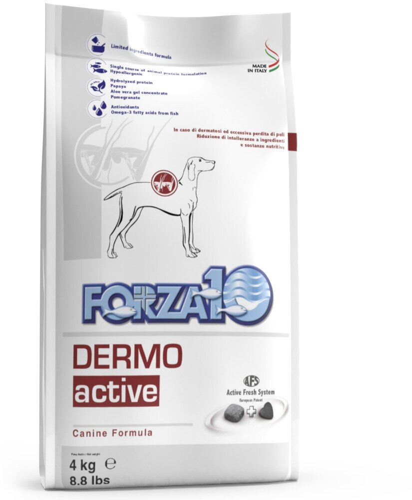 Forza 10 Dermo Active 4 kг / Полнорационный диетический корм для взрослых собак при кожных заболеваниях 4 кг