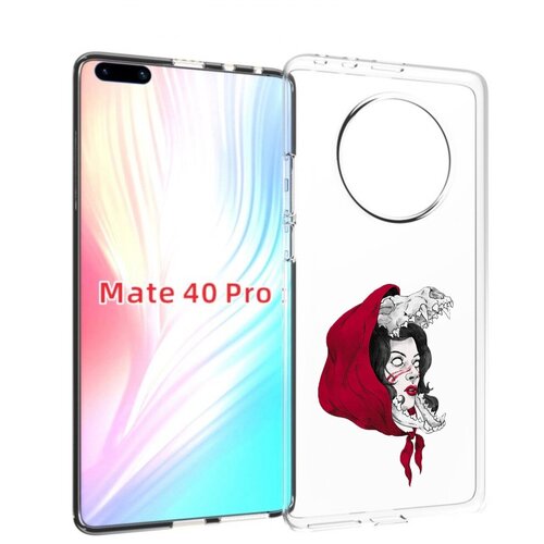 чехол mypads волк частица мужской для huawei mate 40 pro noh nx9 задняя панель накладка бампер Чехол MyPads Красная шапочка и волк женский для Huawei Mate 40 Pro (NOH-NX9) задняя-панель-накладка-бампер