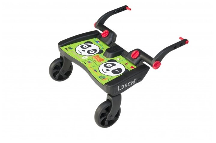 Подножка Lascal Buggy Board Maxi для второго ребенка зеленый/панды - фото №1