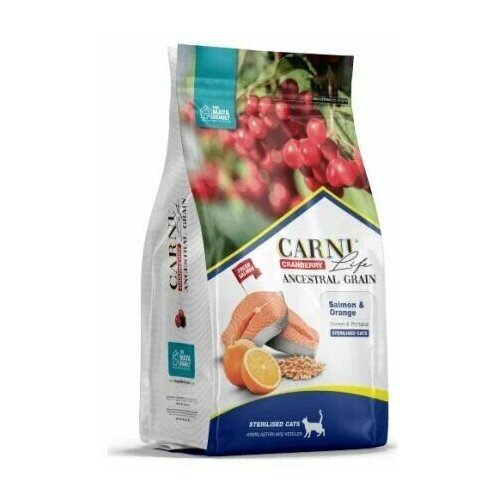 CARNI Life Sterilised сухой корм для стерилизованных кошек лосось с апельсином и клюквой
