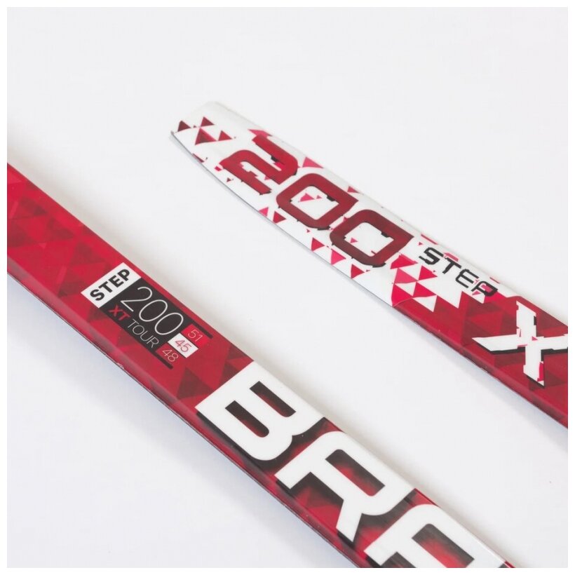 Лыжный комплект Stc с креплениями 75 мм с палками 200 STEP Brados XT TOUR Red