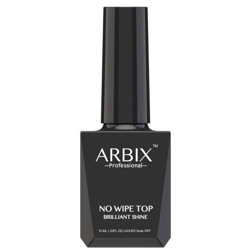 Arbix Верхнее покрытие Top No Wipe Brilliant Shine, прозрачный, 10 мл uno верхнее покрытие super shine без липкого слоя 50мл